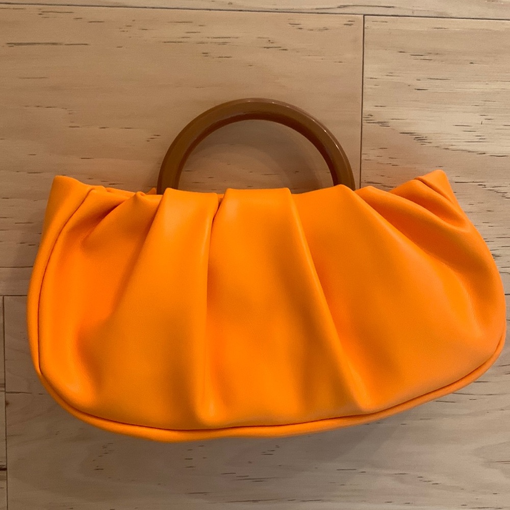 NEW ruched orange mini bag
